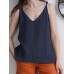 Solid Bowknot Shoulder Strap Cami For Women