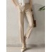 Solid Pocket Tailored Pants For Women