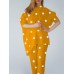 Polka Dot Irregular Hem Elastic Waist Casual Suit