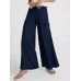 Solid Color Pocket Long Casual Loose Pants for Women