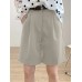 Solid Loose Pocket Wide Leg Casual Women Shorts