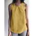 Cotton Solid Ruched Sleeveless Casual Tank Top