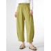 Women Solid Dual Pocket Elastic Waist Wide Leg Pants